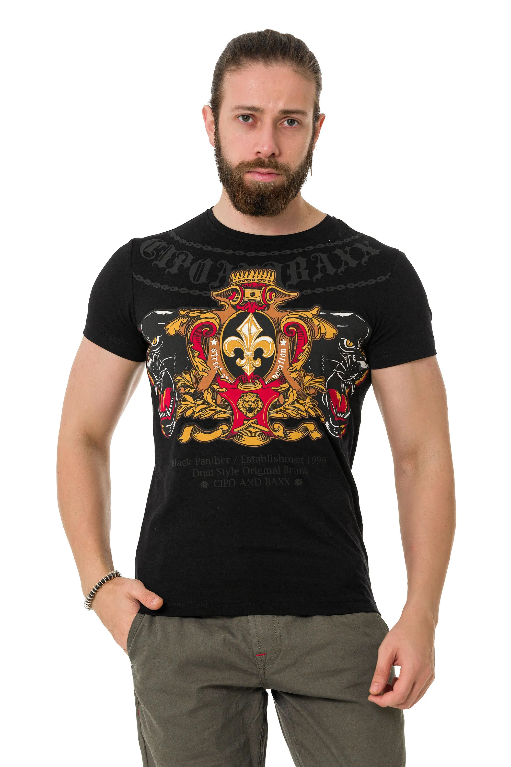 CT718 Herren T-Shirt mit Panther Print