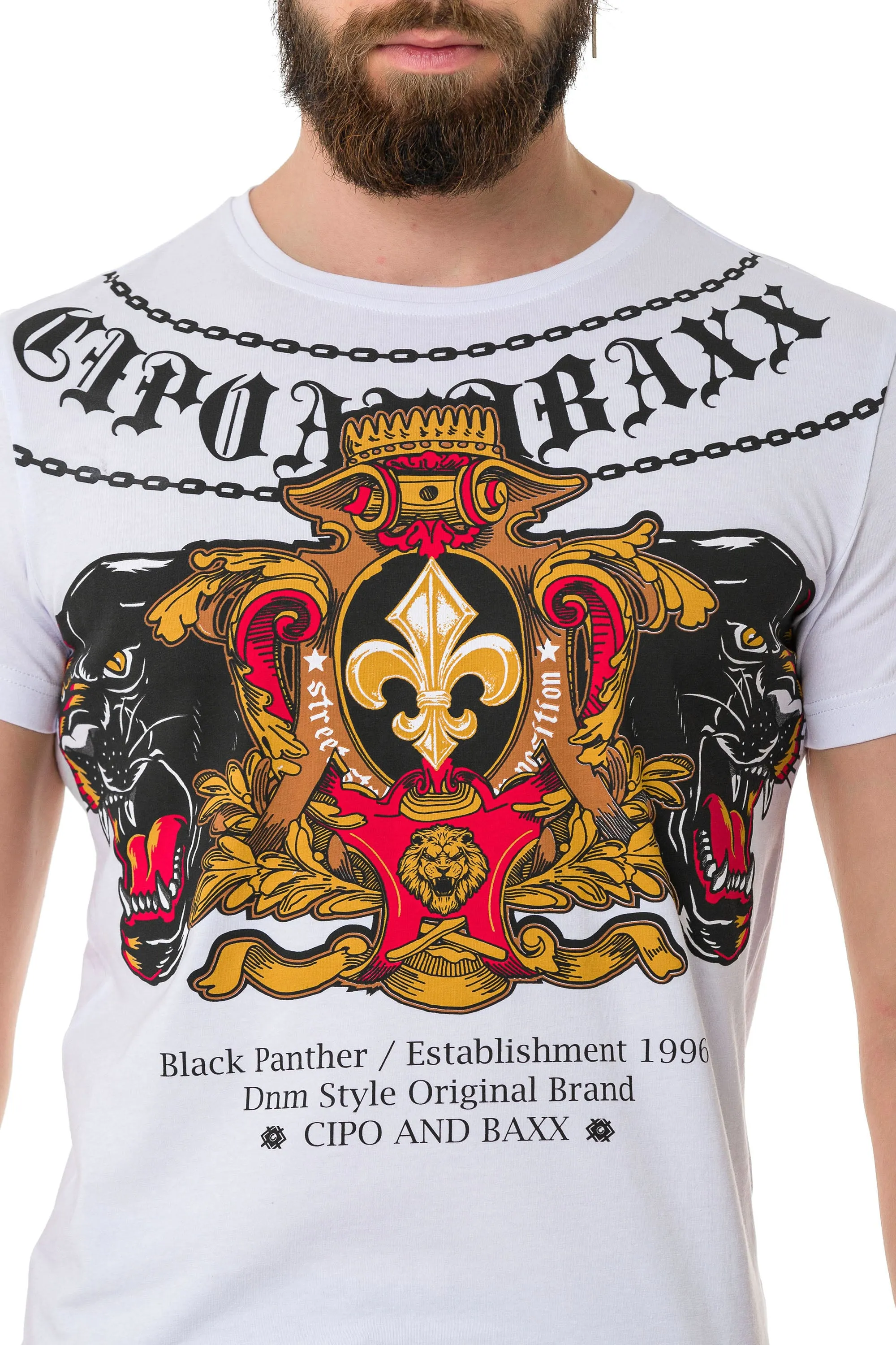 CT718 Herren T-Shirt mit Panther Print