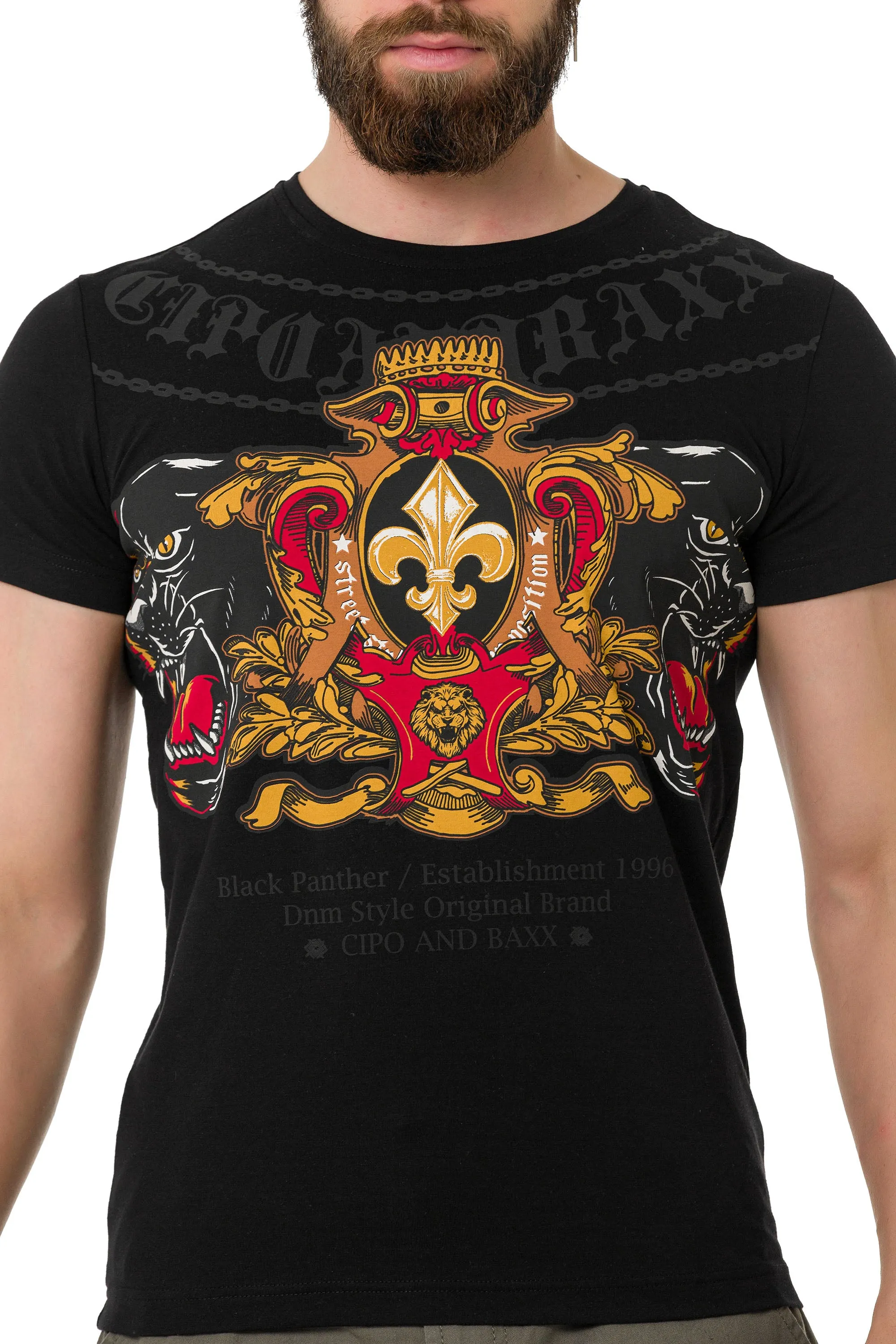 CT718 Herren T-Shirt mit Panther Print