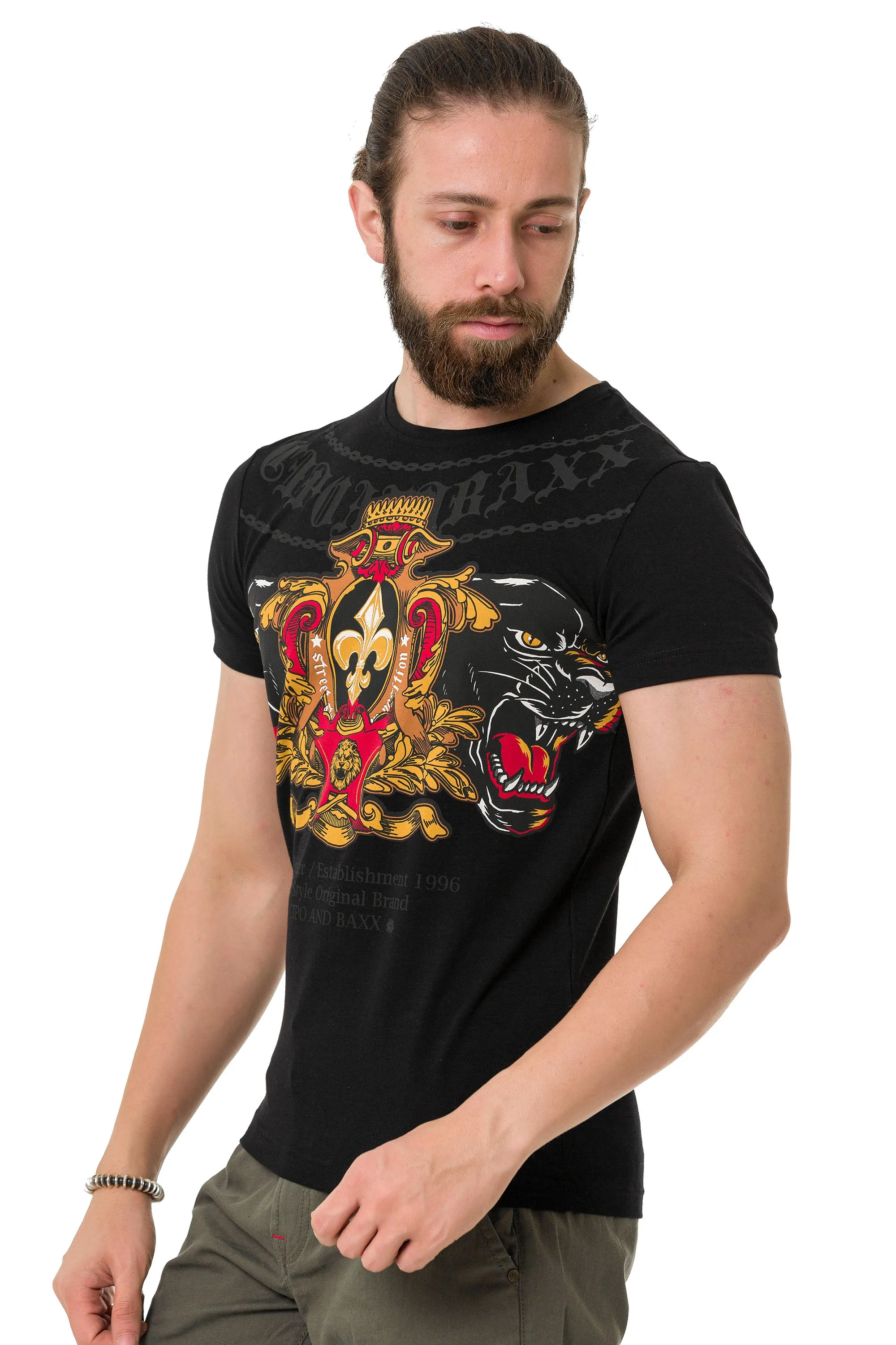 CT718 Herren T-Shirt mit Panther Print