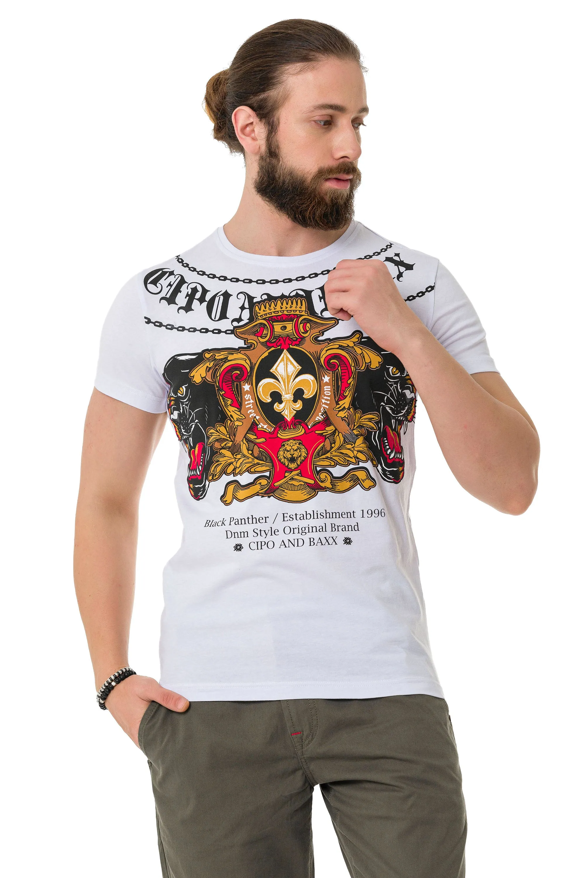 CT718 Herren T-Shirt mit Panther Print