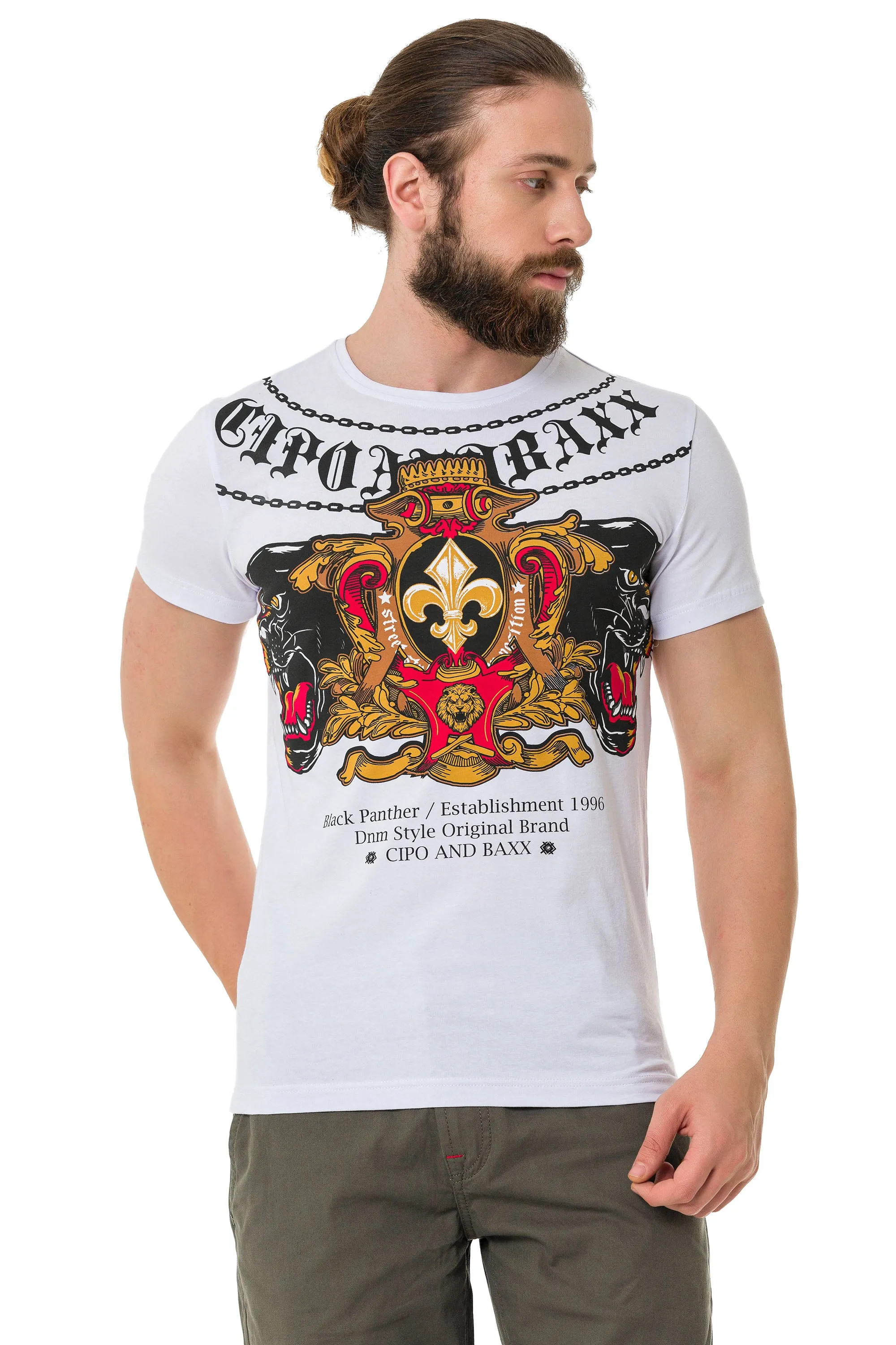 CT718 Herren T-Shirt mit Panther Print