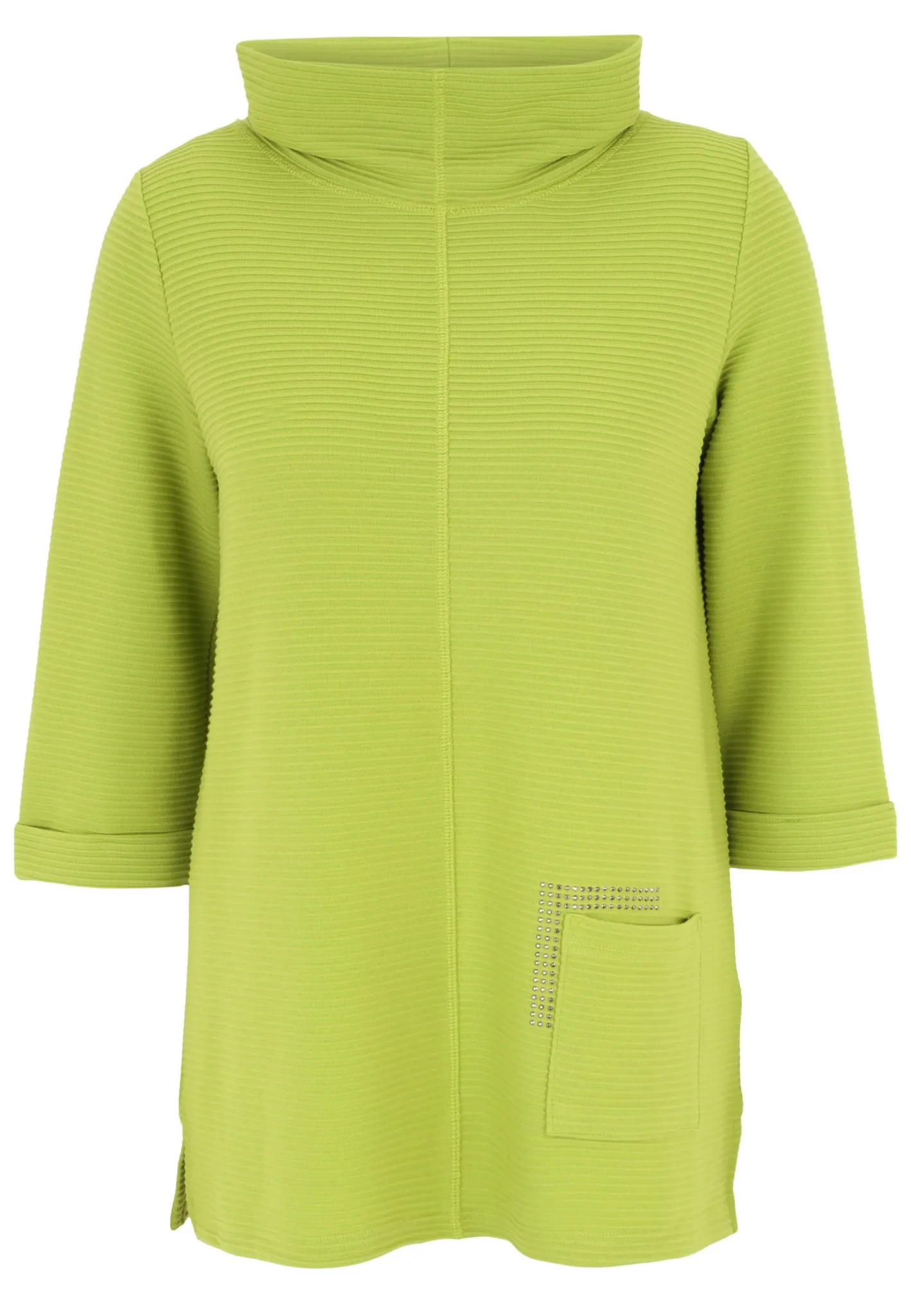 DORIS STREICH Shirt-Pulli 3/4-Arm mit Ärmelaufschlag und Umlegekragen 10766868