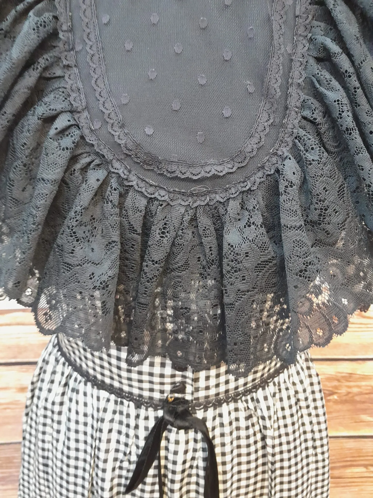 Schwarz-Weiß Kariertes Vintage Kleid Gr.34